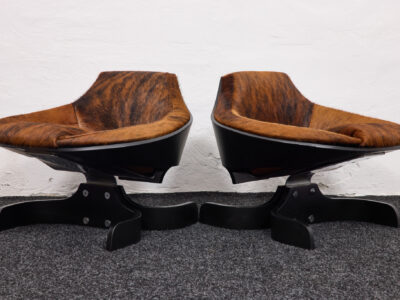 Joe Colombo, Sella 1001 Cowhide Lounge chairs for Comfort, 1965 Italy