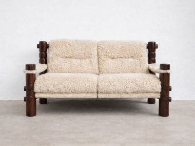 Sculptural - Björn - Sheepskin 2 seater Lounge Sofa by Aleksander Kuczma, c. 1975 Poland