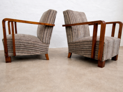 Documented Pair of Art Deco Armchairs by Ferenc Fürst, Hungary,1933–34