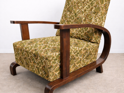 Ferenc Fürst, Art deco Solid walnut Armchair, Hungary 1938